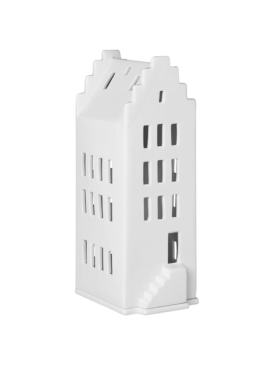 Portavelas de porcelana Living, Porcelana, Blanco, An 8 x Al 20 cm