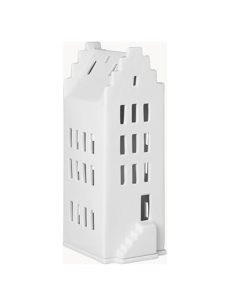 Grande maison lumineuse en porcelaine Living, haut. 20 cm, Porcelaine, Blanc, larg. 8 x haut. 20 cm