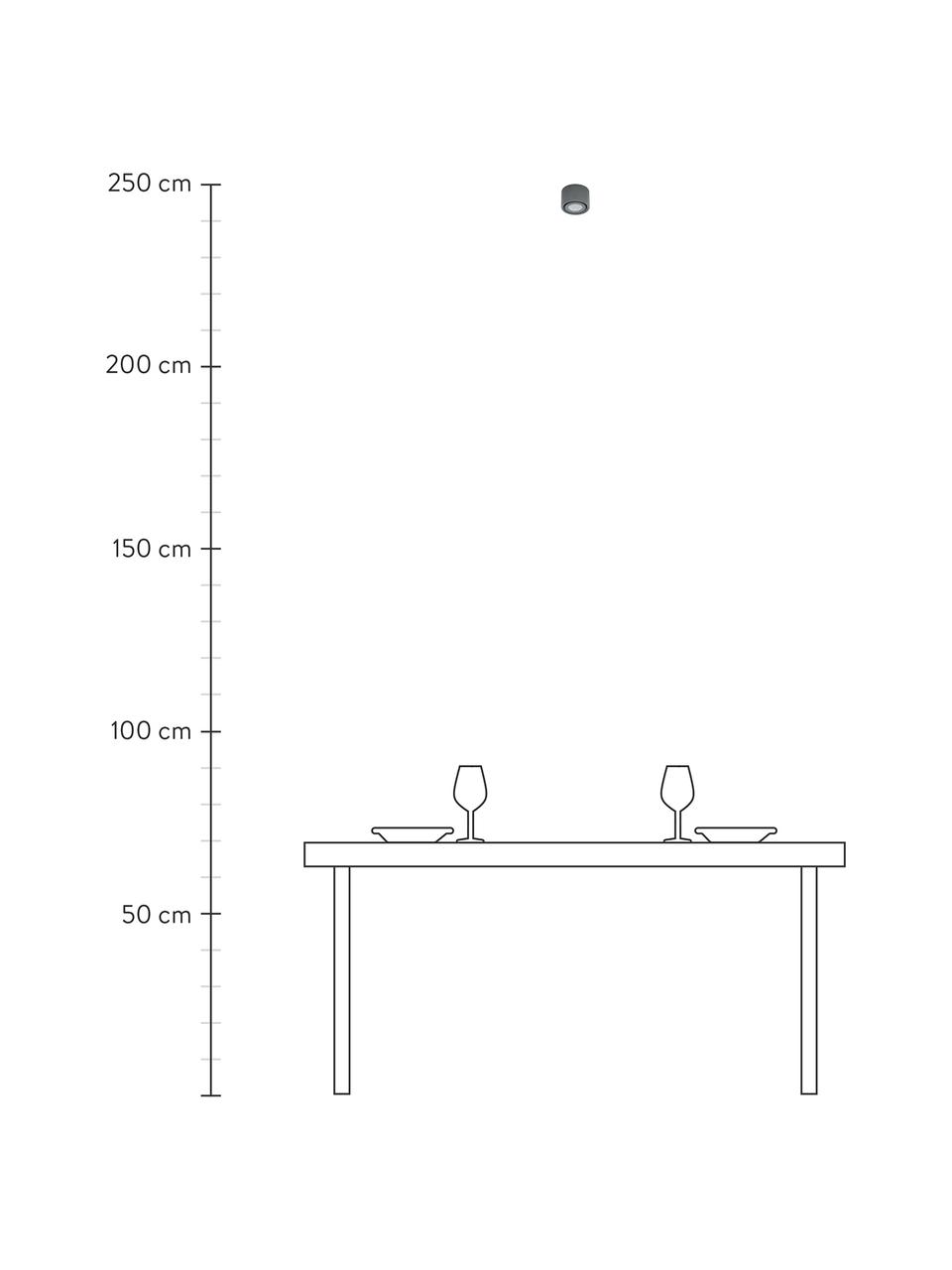 LED plafondspot Anzio in antraciet, Lamp: gecoat aluminium, Antraciet, Ø 8 x H 5 cm