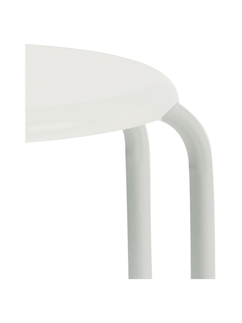 Hocker Linus, Sitzfläche: Mitteldichte Holzfaserpla, Beine: Stahl, lackiert, Weiss, Ø 30 x H 25 cm