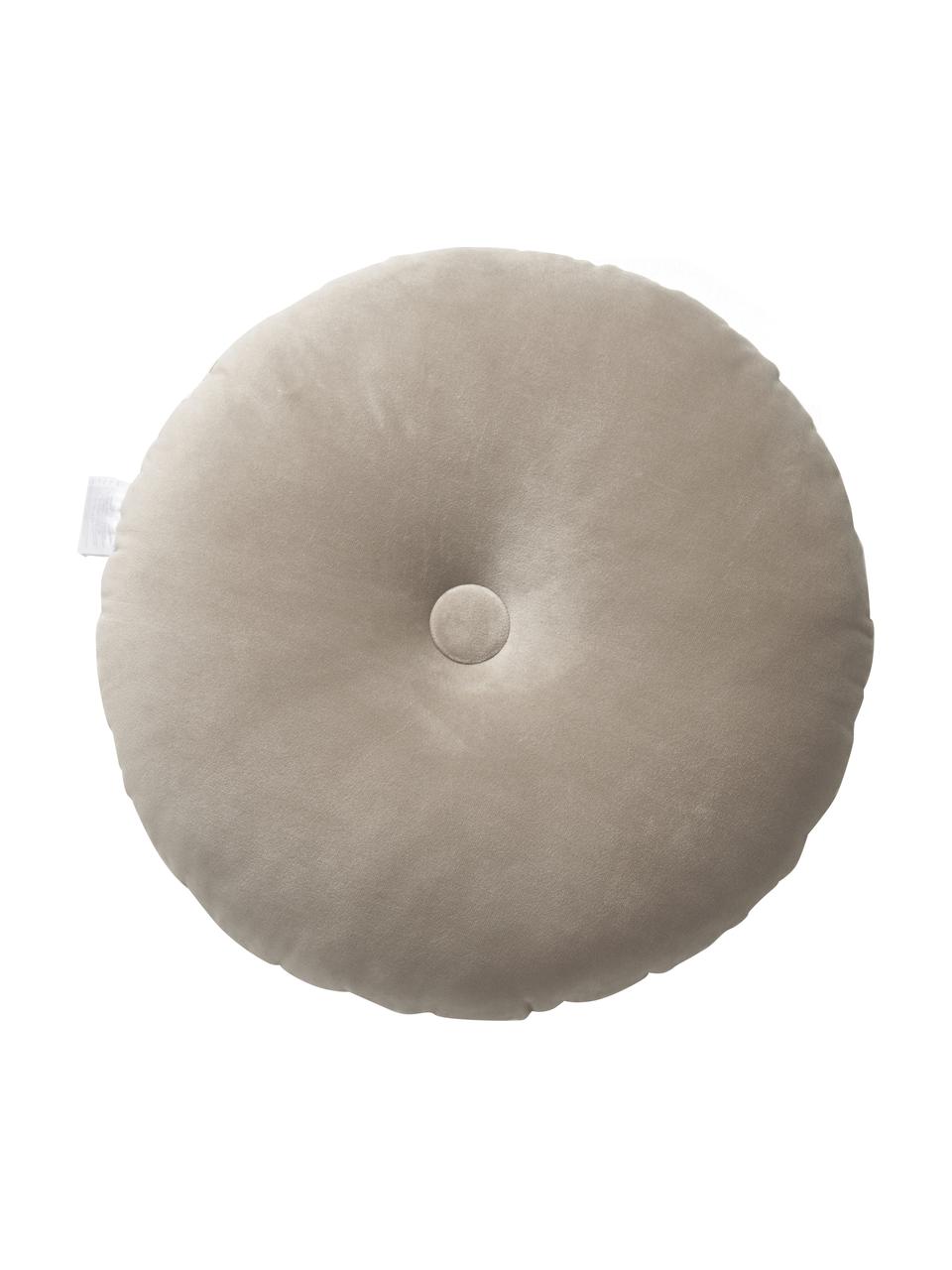 Coussin rond en velours Monet, Beige, Ø 40 cm