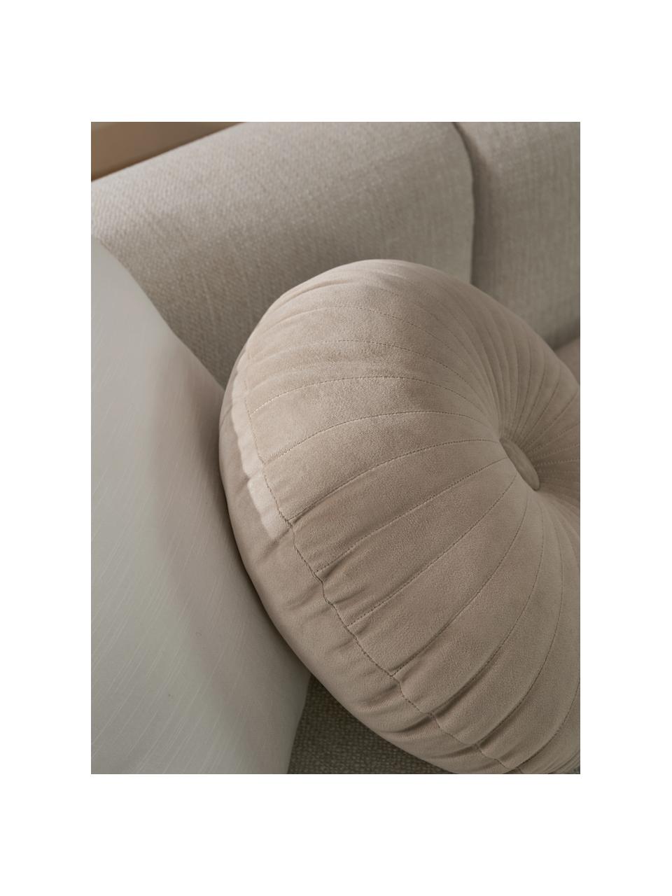 Coussin rond en velours Monet, Beige, Ø 40 cm