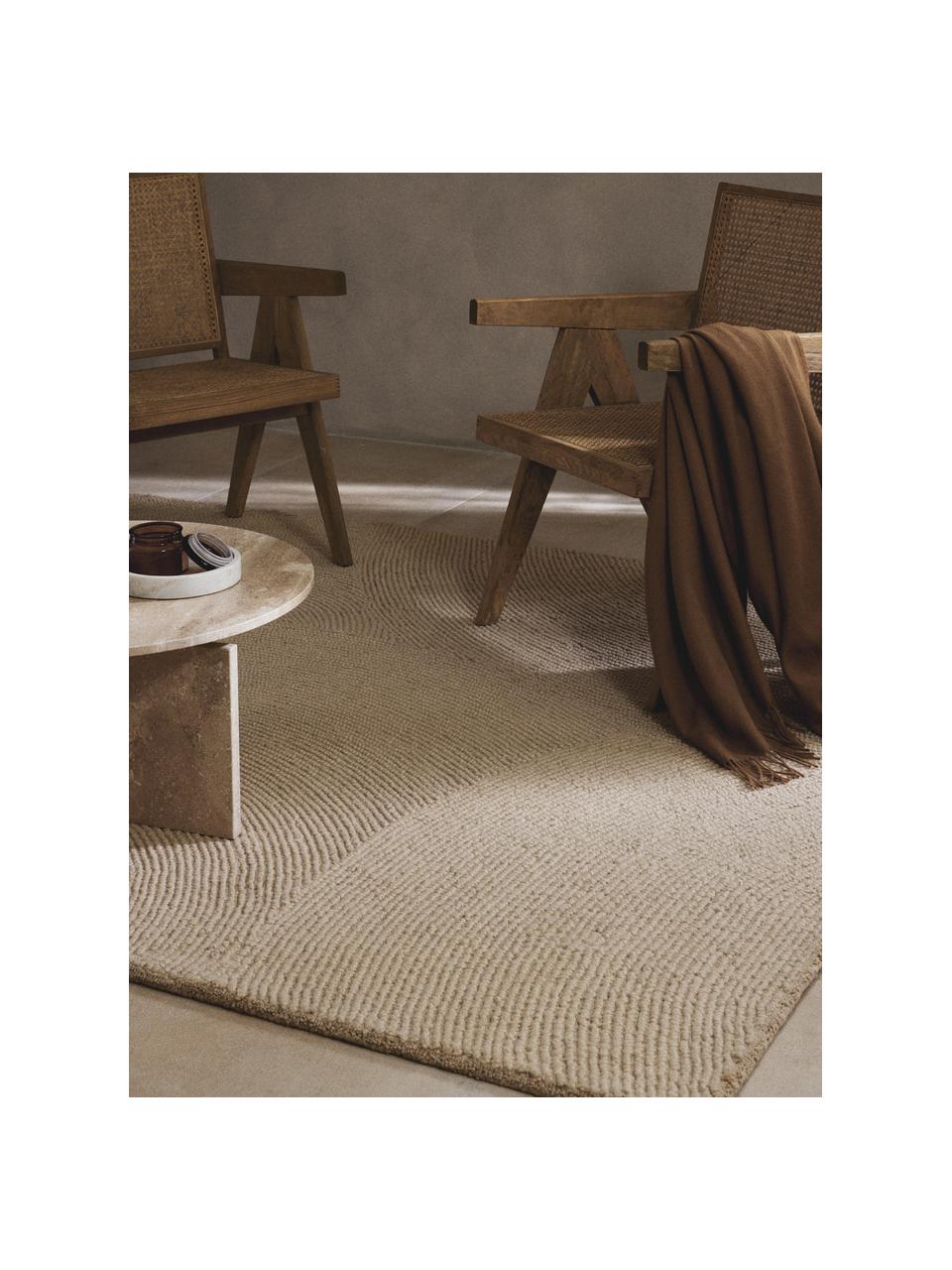 Tapis en laine tufté main Eleni, 100 % laine, certifiée RWS

Les tapis en laine peuvent perdre des fibres lors des premières semaines et des peluches peuvent se former, ce phénomène est naturel et diminue à mesure de votre usage et du temps, Beige clair, larg. 80 x long. 150 cm (taille XS)