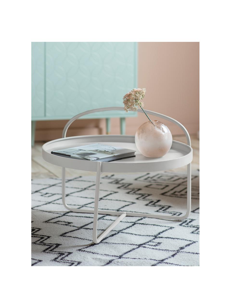 Tavolino rotondo da salotto bianco Melbury, Acciaio verniciato a polvere, Bianco, Ø 65 x Alt. 50 cm