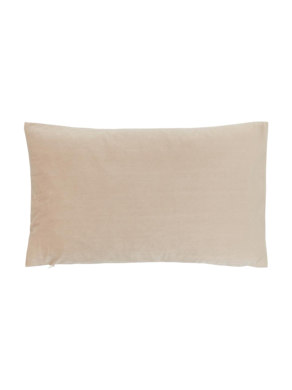 Sametový povlak na polštář se strukturovaným vzorem Lola, Samet (100 % polyester), Béžová, Š 30 cm, D 50 cm