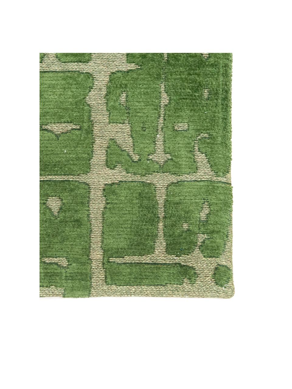 Koberec s různou výškou povrchu Perriers, 100 % polyester, Tmavě zelená, olivově zelená, Š 80 cm, D 150 cm (velikost XS)