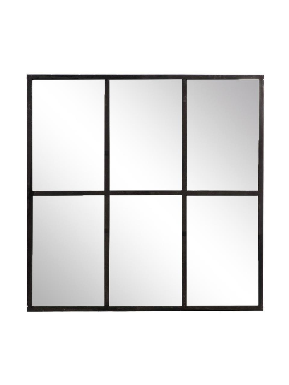 Espejo de pared Industrial, Estructura: hierro, Espejo: cristal, Negro, An 93 x Al 93 cm