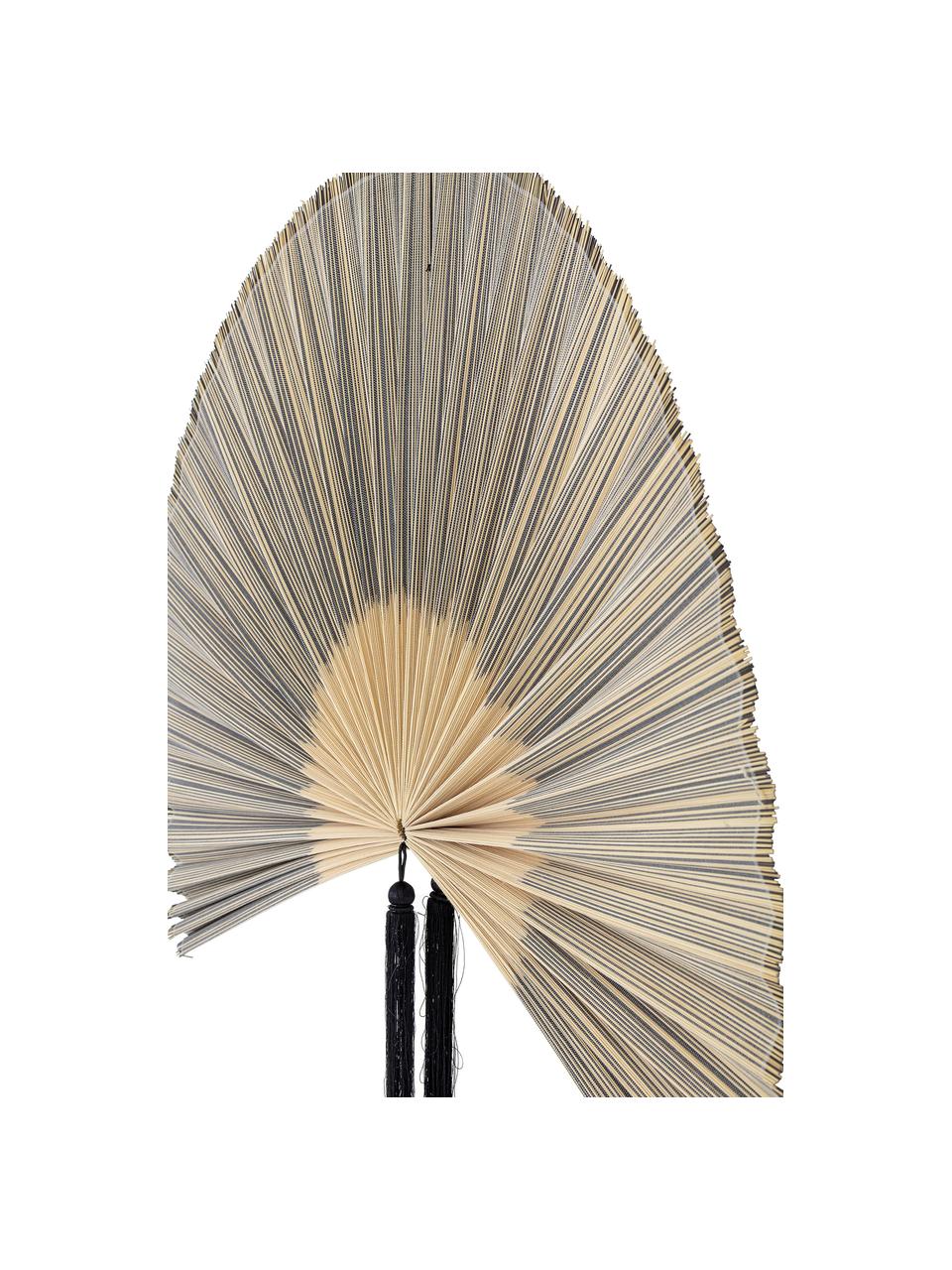 Wandobjekt Jaime aus Bambus, Bambus, Baumwolle, Schwarz, Beige, B 145 x H 72 cm