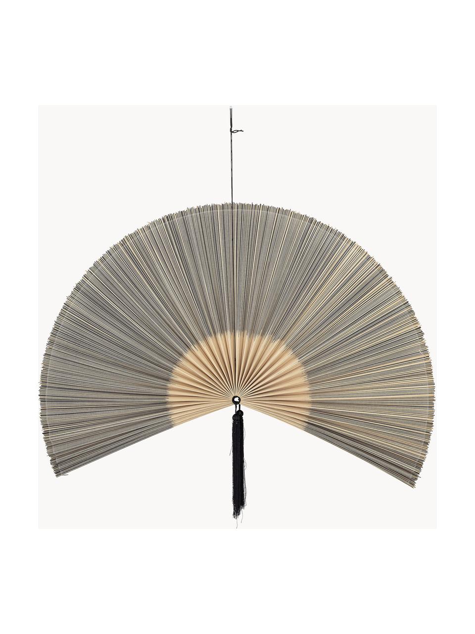 Dekoracja ścienna z drewna bambusowego Jaime, Drewno bambusowe, bawełna, Czarny, beżowy, S 145 x W 72 cm