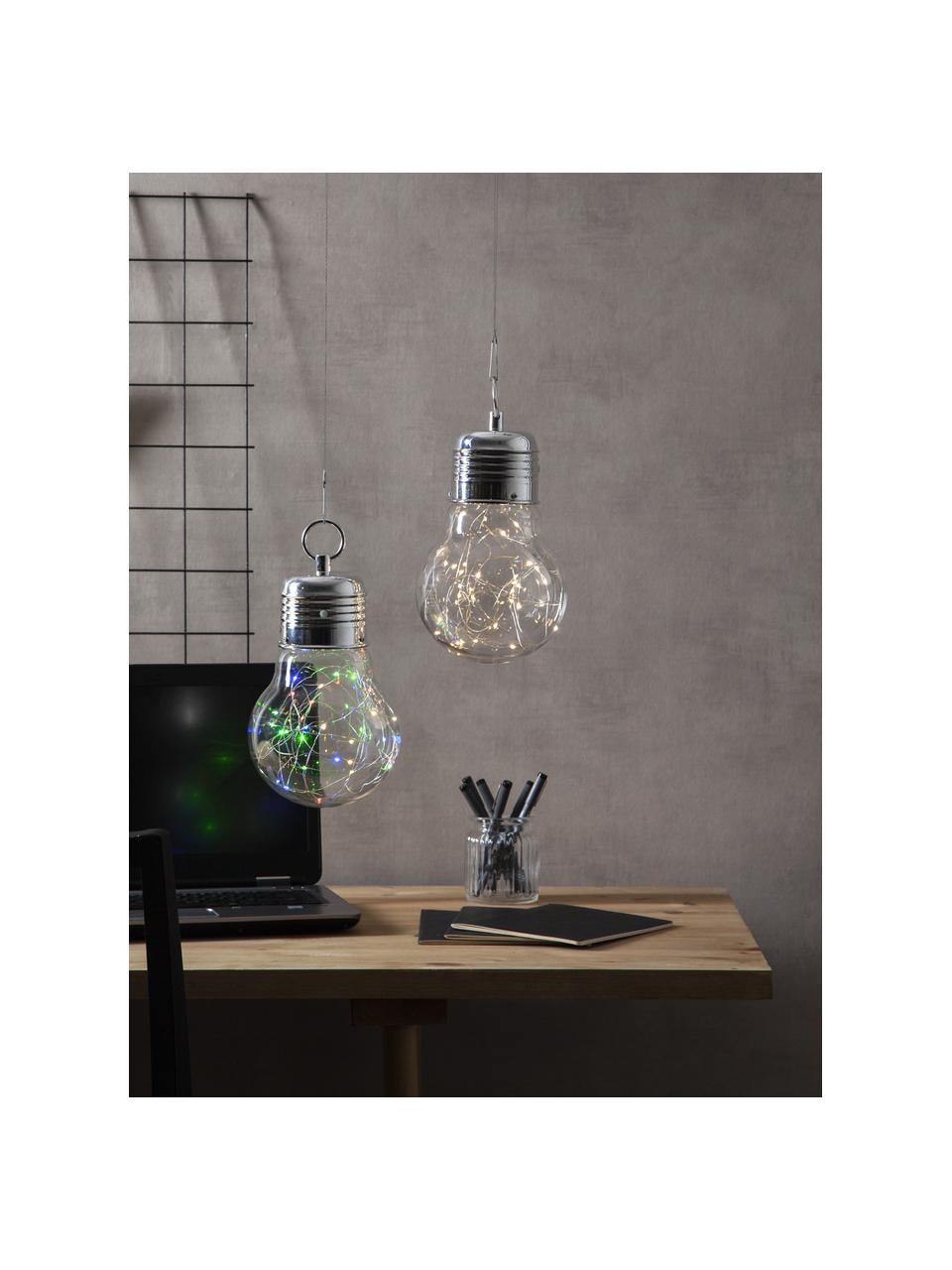 Mobile Hängelampe Bulby mit Timer, Lampenschirm: Kunststoff, Transparent, Ø 15 x H 24 cm