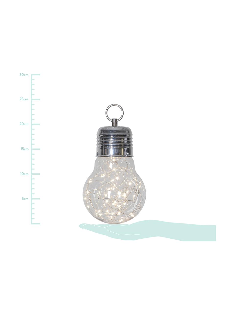 Lampada a sospensione con timer Bulby, Paralume: materiale sintetico, Trasparente, Ø 15 x Alt. 24 cm
