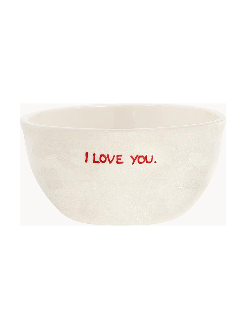 Handbemaltes Schälchen I Love You, Steingut, I Love You, Ø 14 x H 7 cm