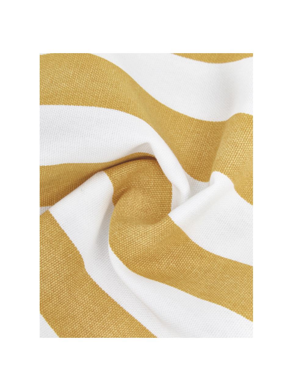 Gestreepte kussenhoes Timon in geel/wit, 100% katoen, Geel, B 30 x L 50 cm