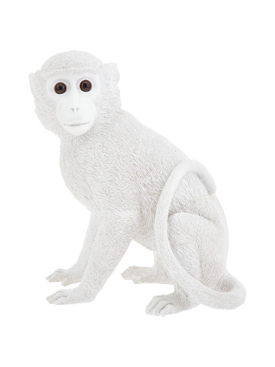 Dekorácia Monkey, Syntetická živica, Biela, V 30 x Š 25 cm