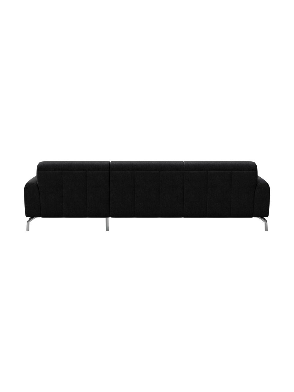 Sofa narożna Puzo, Tapicerka: 100% poliester, Nogi: metal lakierowany, Ciemny szary, S 240 x G 165 cm