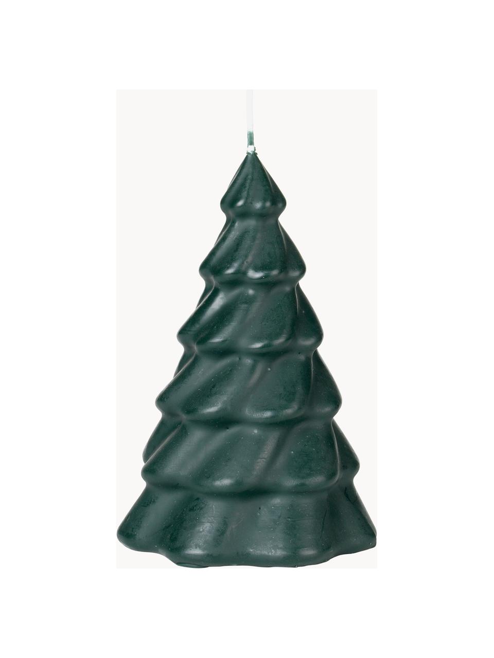 Kerstkaars Pinus in de vorm van een dennenboom, Paraffine, Donkergroen, Ø 10 x H 14 cm