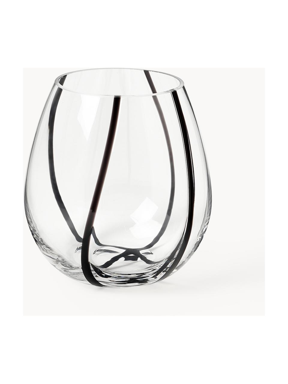 Jarrón de vidrio Kira, 18 cm, Vidrio sódico-cálcico, Transparente, negro, Ø 17 x Al 18 cm