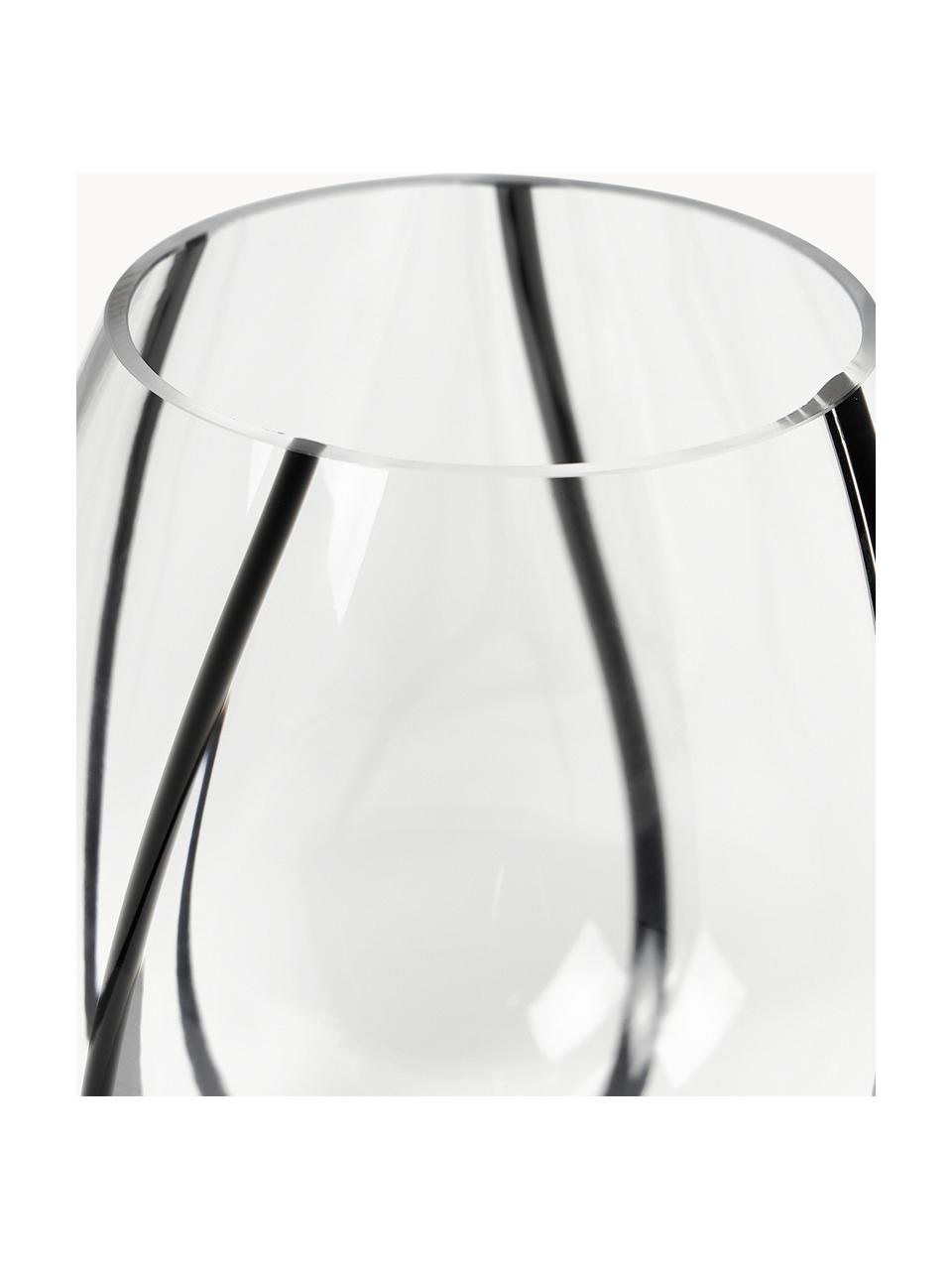 Glazen vaas Kira, H 18 cm, Natronkalkglas, Transparant, zwart, Ø 17 x H 18 cm