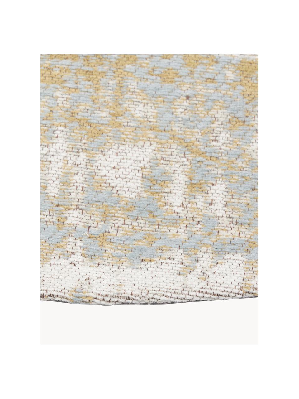 Tapis rond en coton, tissé main Luise, Tons gris, tons bruns, Ø 120 cm (taille S)