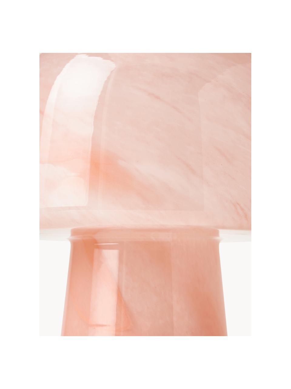 Malá stolní lampa v mramorovém vzhledu Talia, Korálově červený mramorový vzhled, Ø 20 cm, V 26 cm