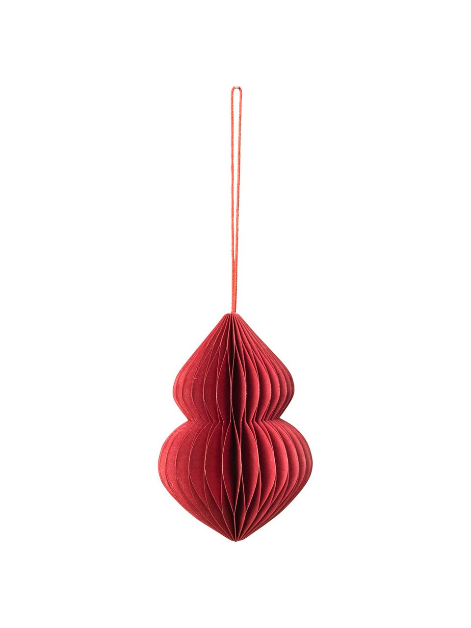 Kerstboomhangers Viola, set van 4, Rood, Ø 9 x H 10 cm