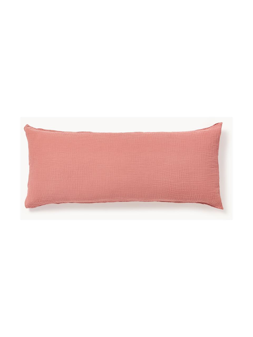 Funda de almohada de muselina Odile, Rosa oscuro, An 45 x L 110 cm