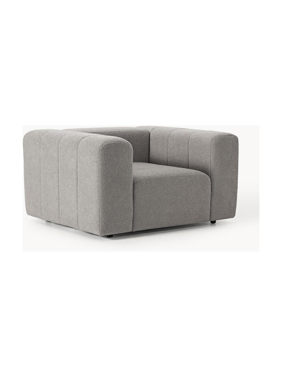 Fauteuil lounge en bouclette Lena, Bouclette gris, larg. 133 x prof. 106 cm