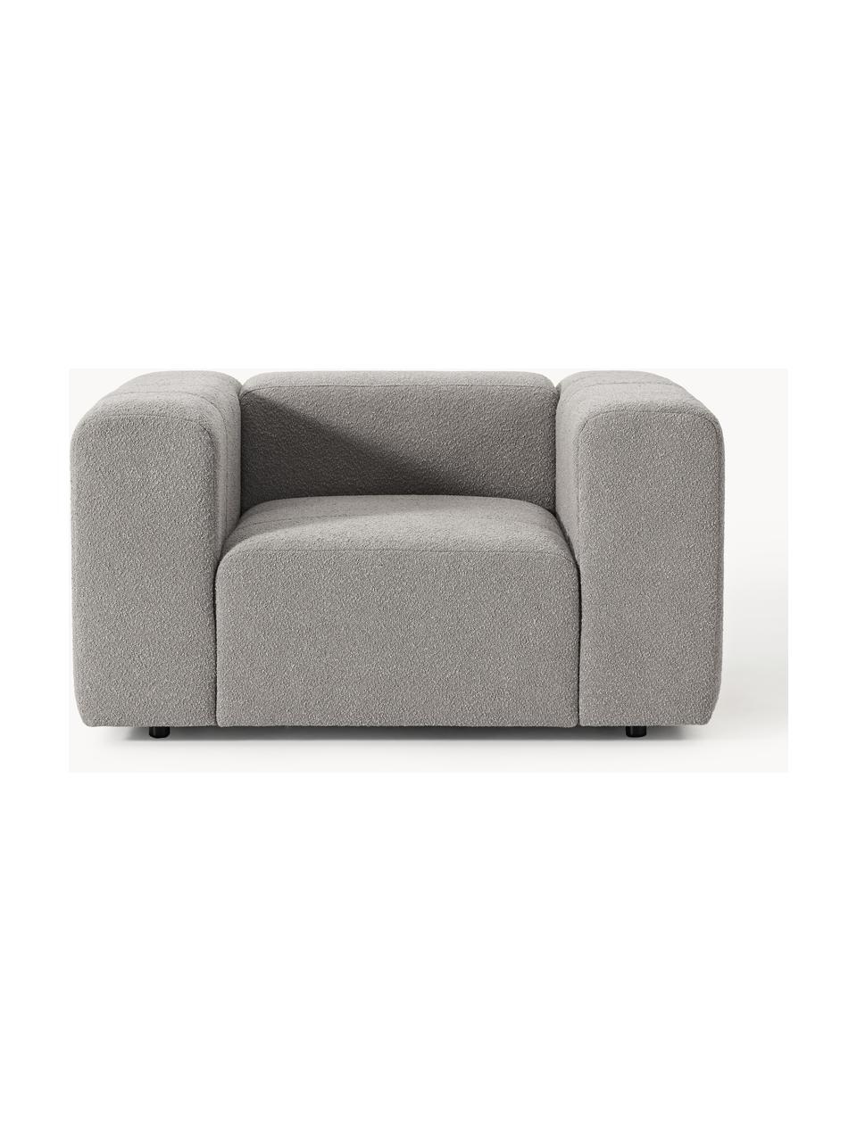 Fauteuil lounge en bouclette Lena, Bouclette gris, larg. 133 x prof. 106 cm