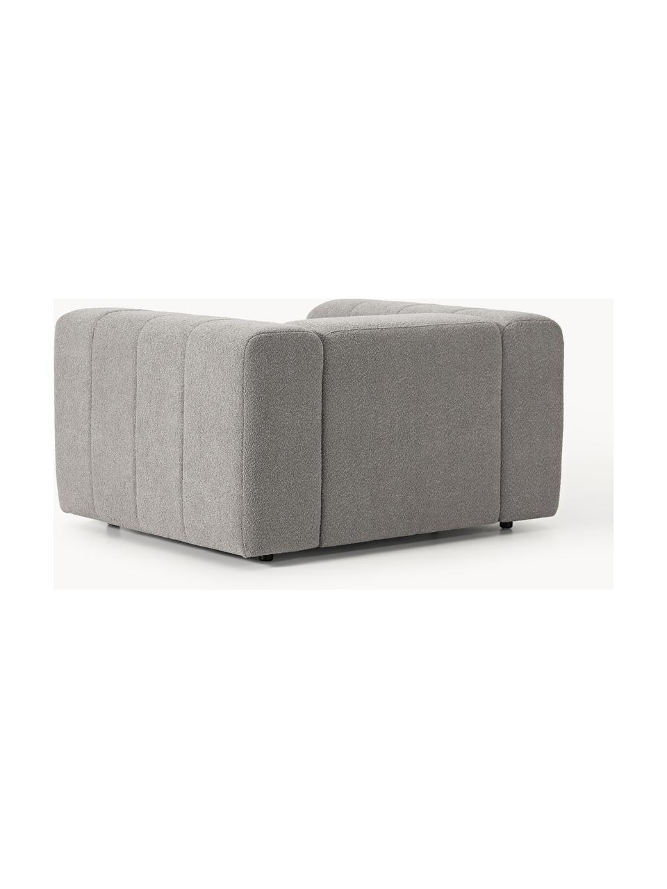 Fauteuil lounge en bouclette Lena, Bouclette gris, larg. 133 x prof. 106 cm