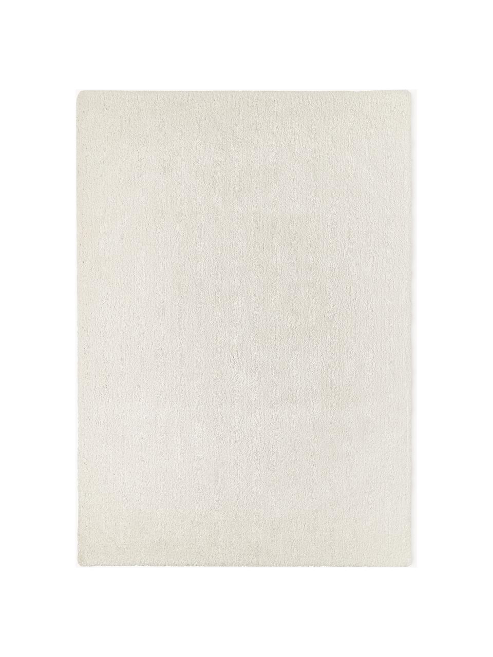 Tappeto morbido a pelo lungo Leighton, Retro: 70% poliestere, 30% coton, Bianco latte, Larg. 120 x Lung. 180 cm (taglia S)