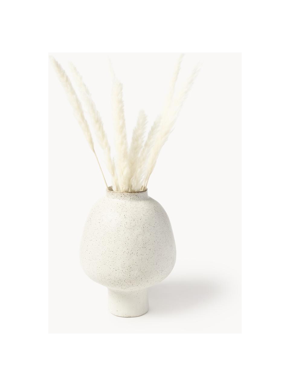 Vase artisanal en céramique Saki, haut. 32 cm, Céramique, Blanc cassé, chiné, Ø 25 x haut. 32 cm