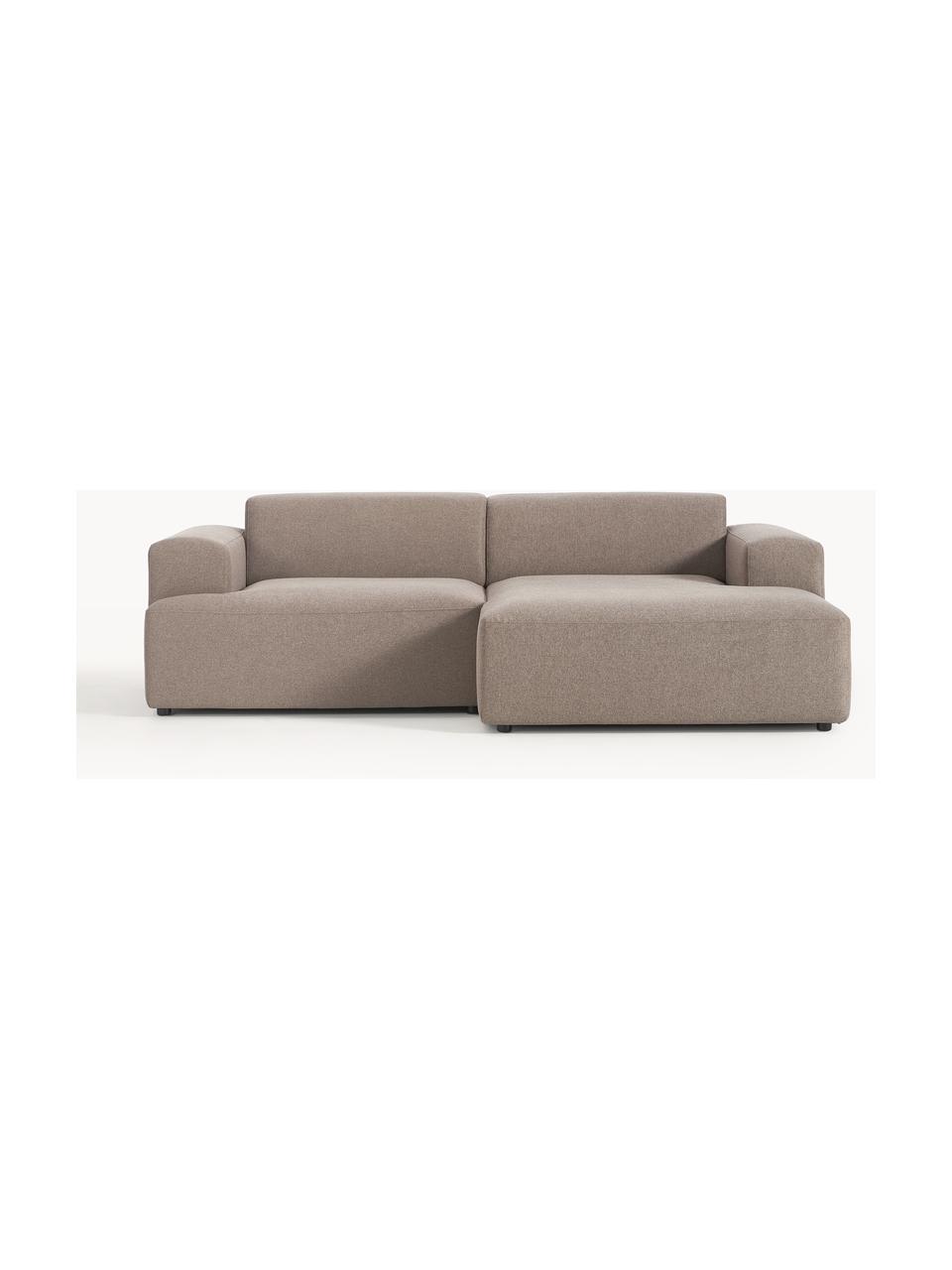 Hoekbank Melva (3-zits), Bekleding: 100% polyester De slijtva, Frame: massief grenenhout, spaan, Poten: kunststof Dit product is , Geweven stof taupe, B 238 x D 143 cm, hoekdeel rechts