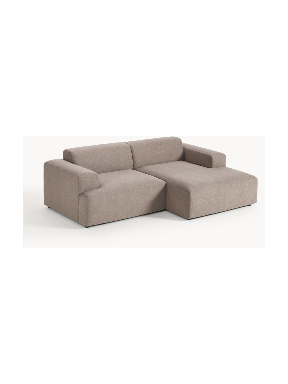 Ecksofa Melva (3-Sitzer), Bezug: 100 % Polyester Der hochw, Gestell: Massives Kiefernholz, Spa, Webstoff Taupe, B 238 x T 143 cm, Eckteil rechts