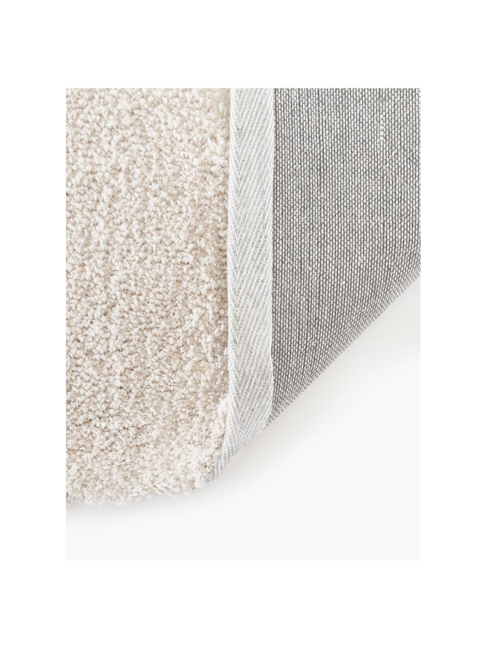 Flauschiger Hochflor-Teppich Jade mit erhabener Hoch-Tief-Struktur, 100 % Polyester, GRS-zertifiziert, Beige, Cremeweiss, B 120 x L 180 cm (Grösse S)