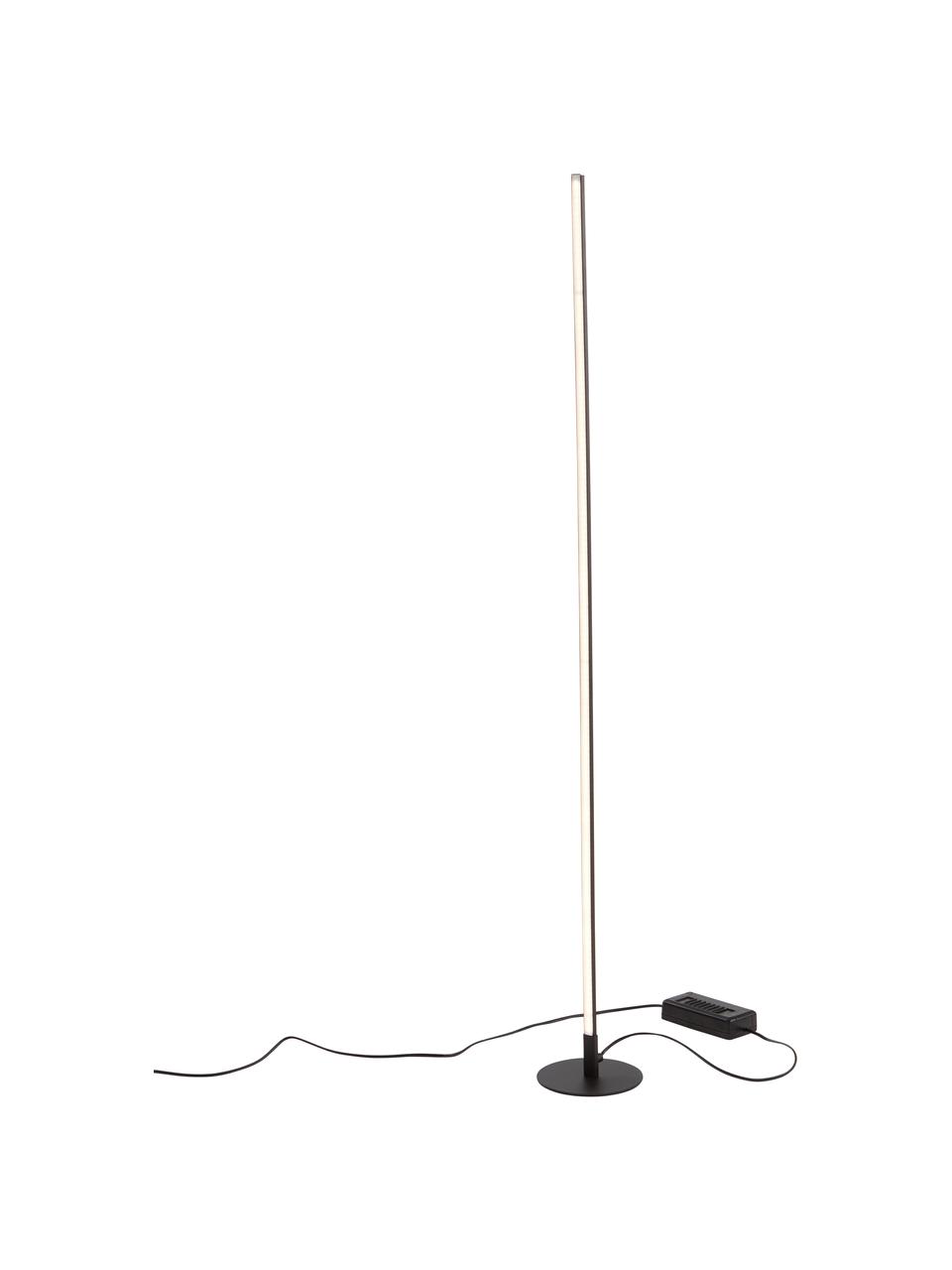 Kleine dimbare LED vloerlamp Whisper in zwart, Zwart, Ø 15 x H 125 cm