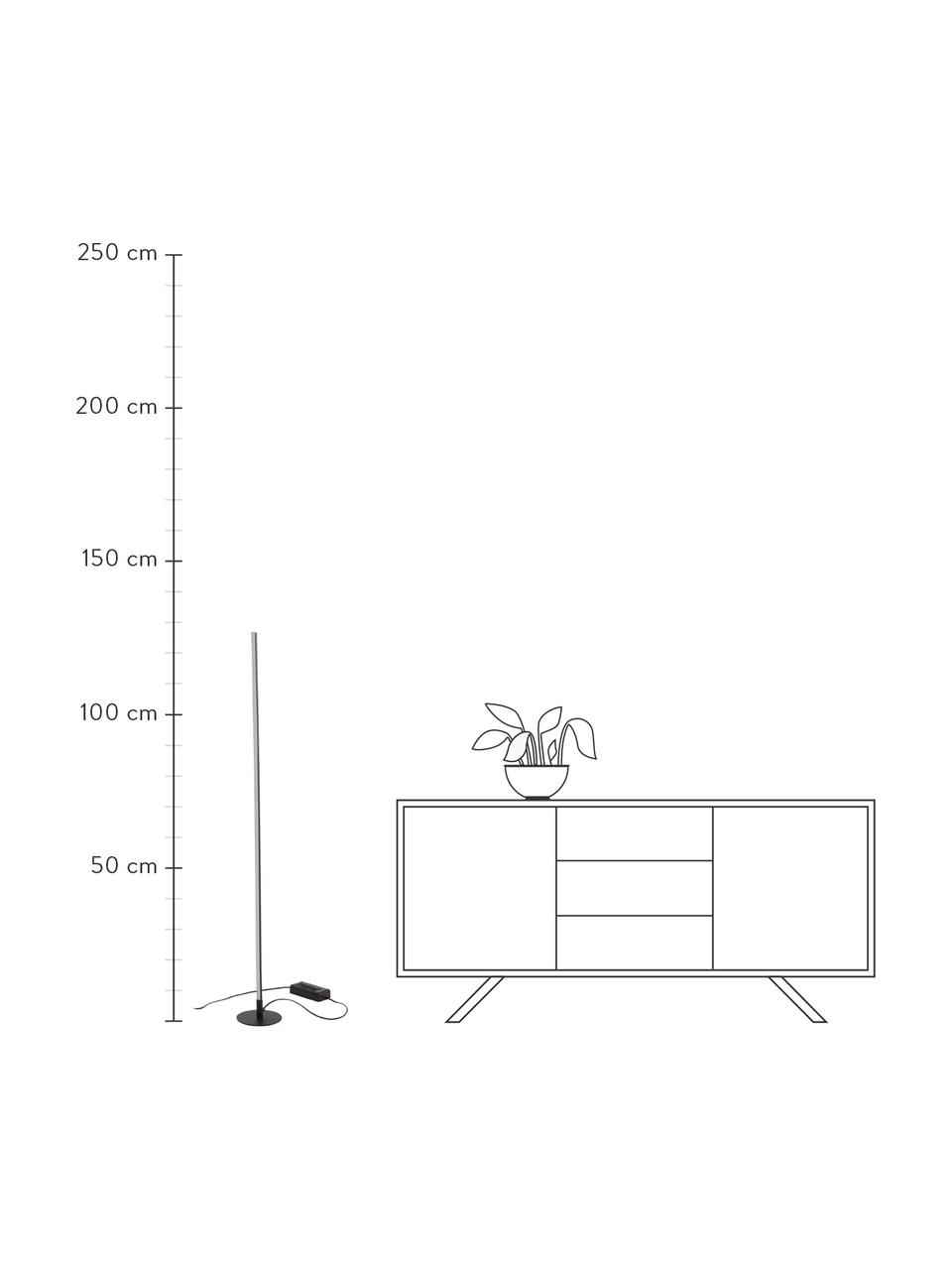 Kleine Dimmbare LED-Stehlampe Whisper in Schwarz, Schwarz, Ø 15 x H 125 cm