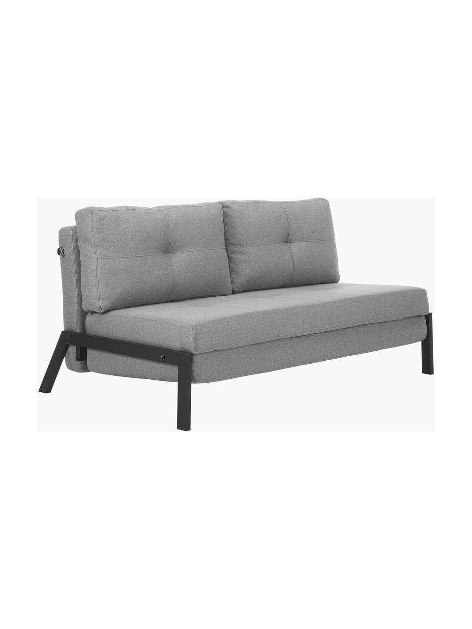 Schlafsofa Edward (2-Sitzer) mit Metall-Füßen, ausklappbar, Bezug: 100% Polyester 40.000 Sch, Webstoff Grau, B 152 x T 96 cm