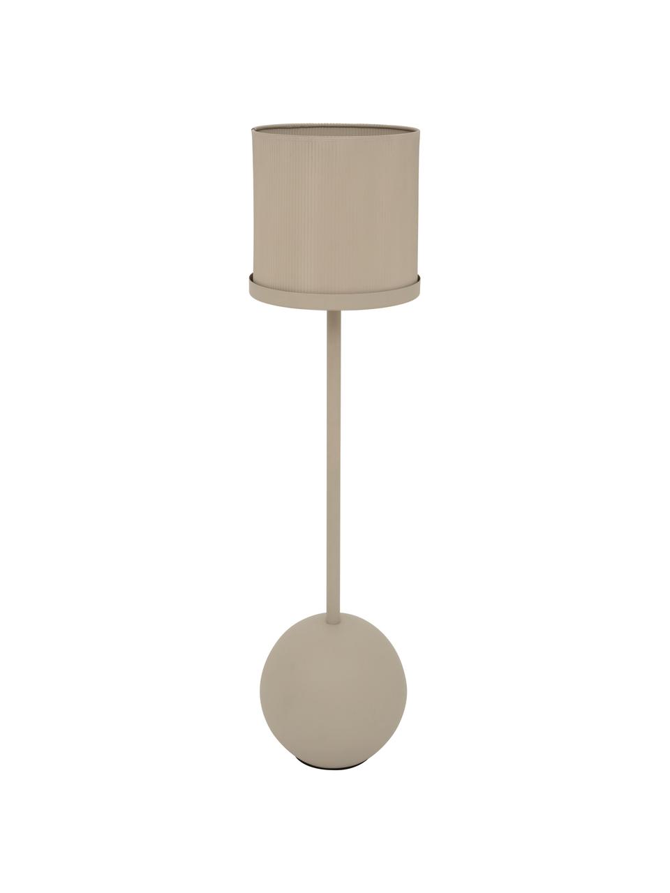 Handgemaakte plantenpot standaard Ostuni in beige, Gecoat metaal, Mat beige, Ø 22 x H 86 cm