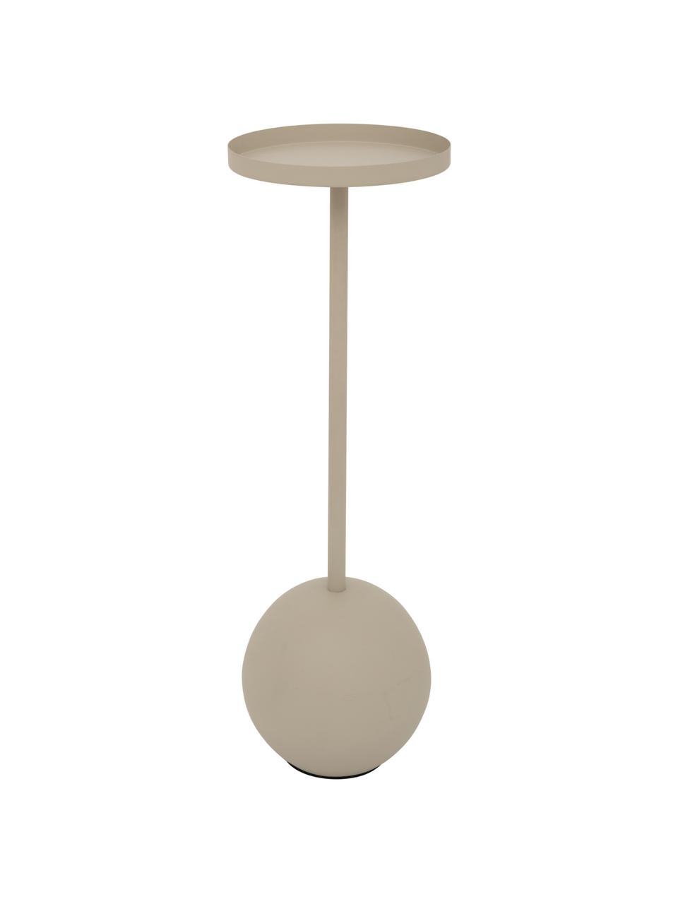 Handgemaakte plantenpot standaard Ostuni in beige, Gecoat metaal, Mat beige, Ø 22 x H 86 cm