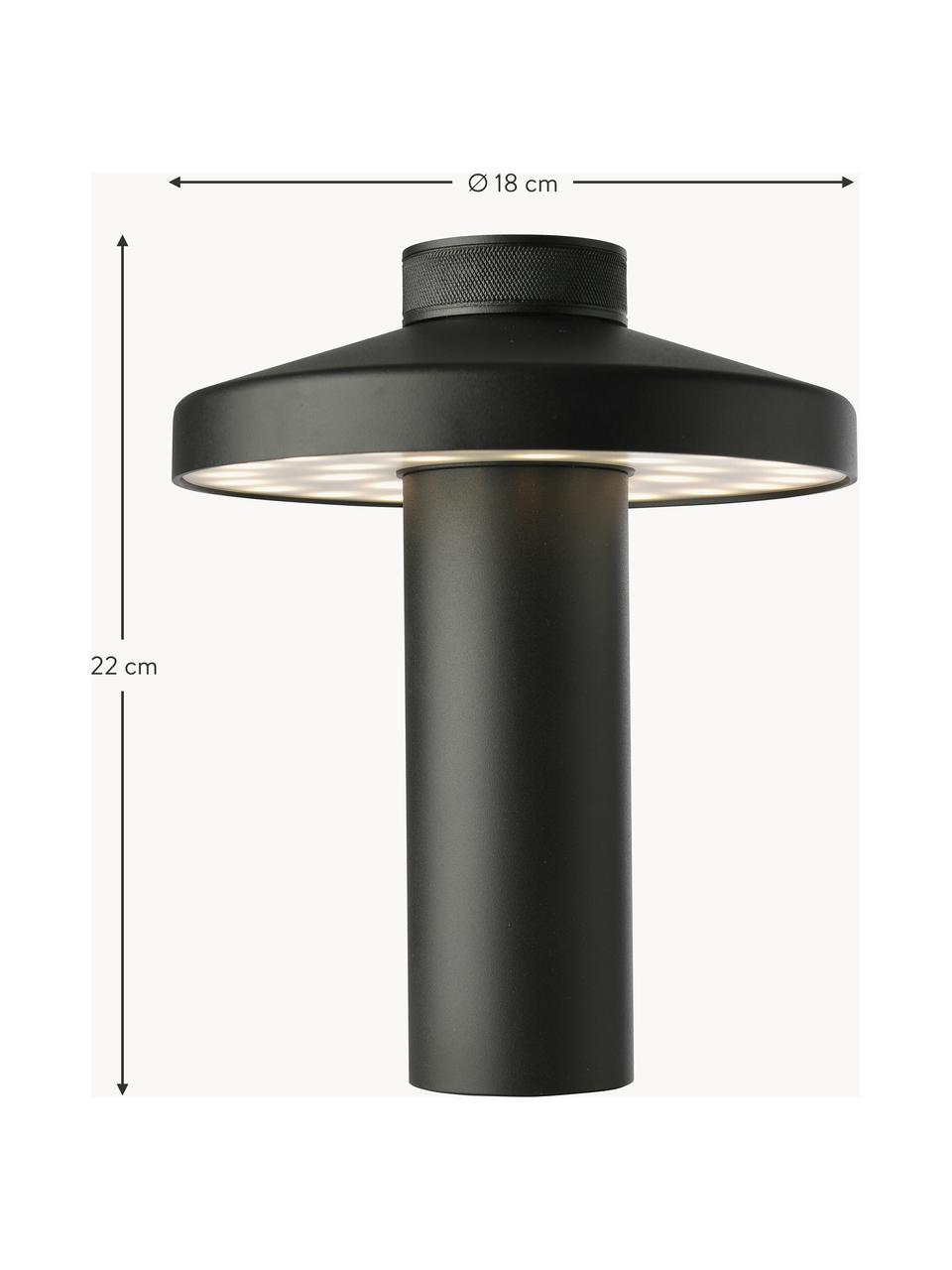 Lampada da tavolo piccola a LED con luce regolabile Turn, Nero opaco, Ø 18 x Alt. 22 cm