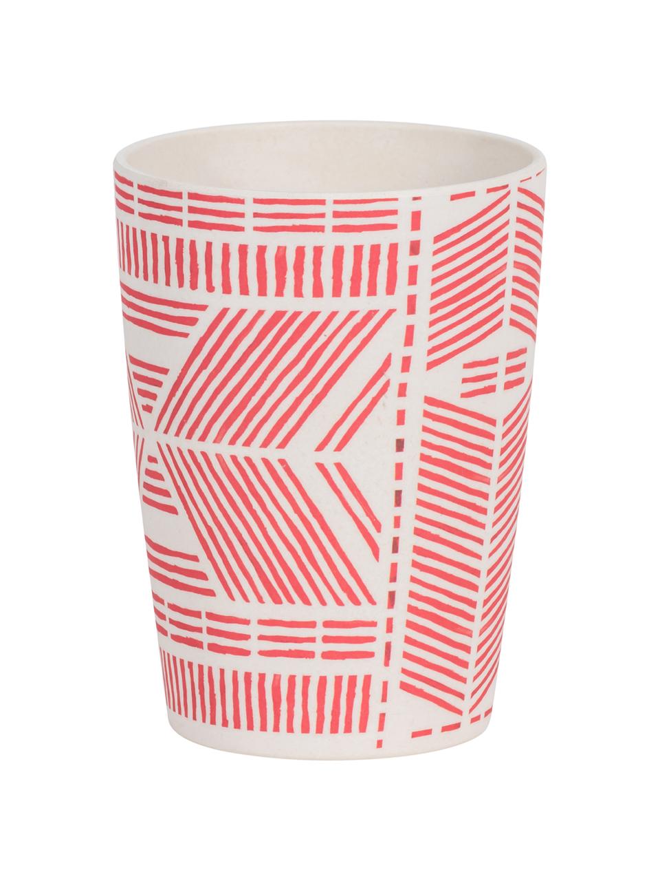 Taza de bambú Pintura, Bambú, Rojo, blanco, Ø 8 x Al 11 cm