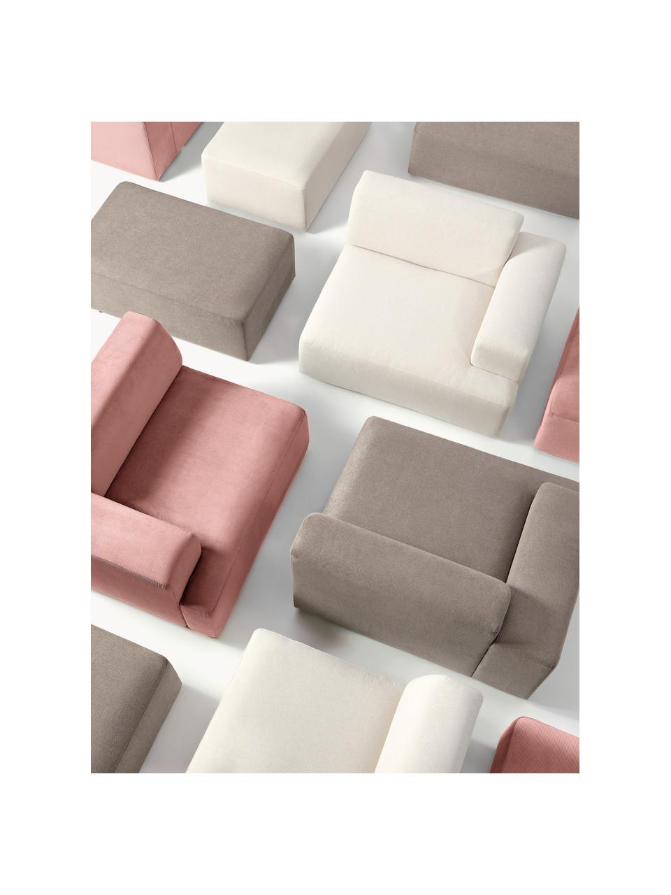 Poef Melva, B 99 x D 72 cm, Bekleding: 100% polyester Met 115.00, Frame: massief grenen- en sparre, Poten: kunststof Dit product is , Geweven stof taupe, B 99 x D 72 cm