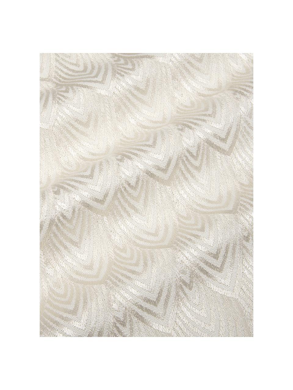 Housse de coussin à broderies brillantes Giselle, Blanc crème