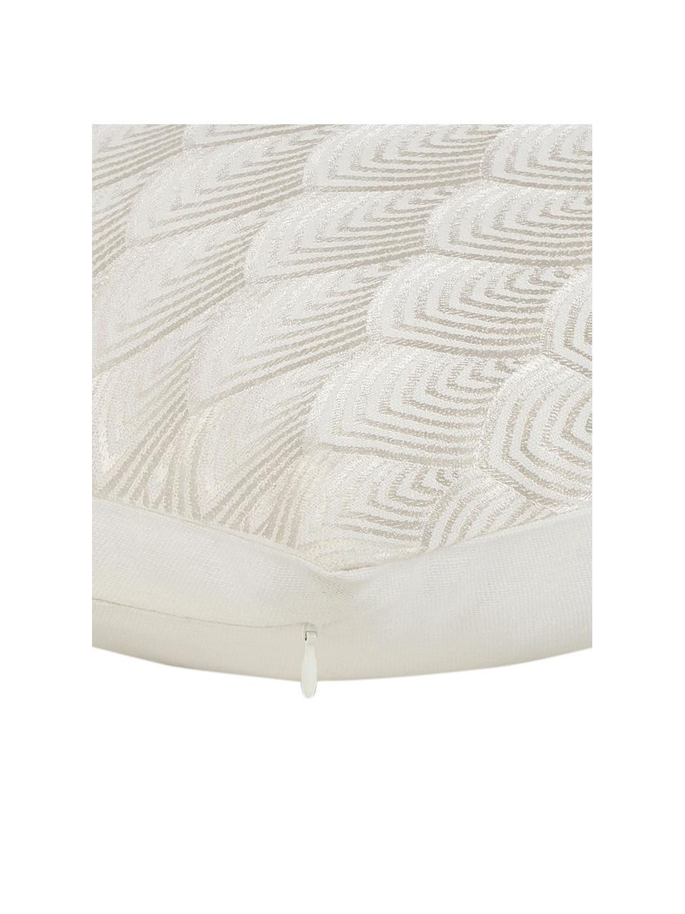 Housse de coussin à broderies brillantes Giselle, Blanc crème