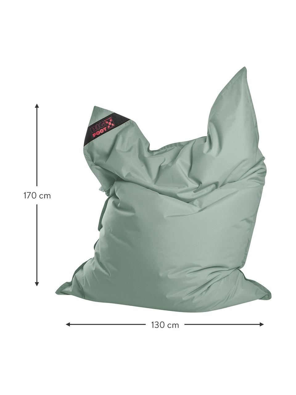 Pouf sacco grande Scuba, Rivestimento: 100% polipropilene resist, Verde chiaro, Larg. 130 x Alt. 170 cm