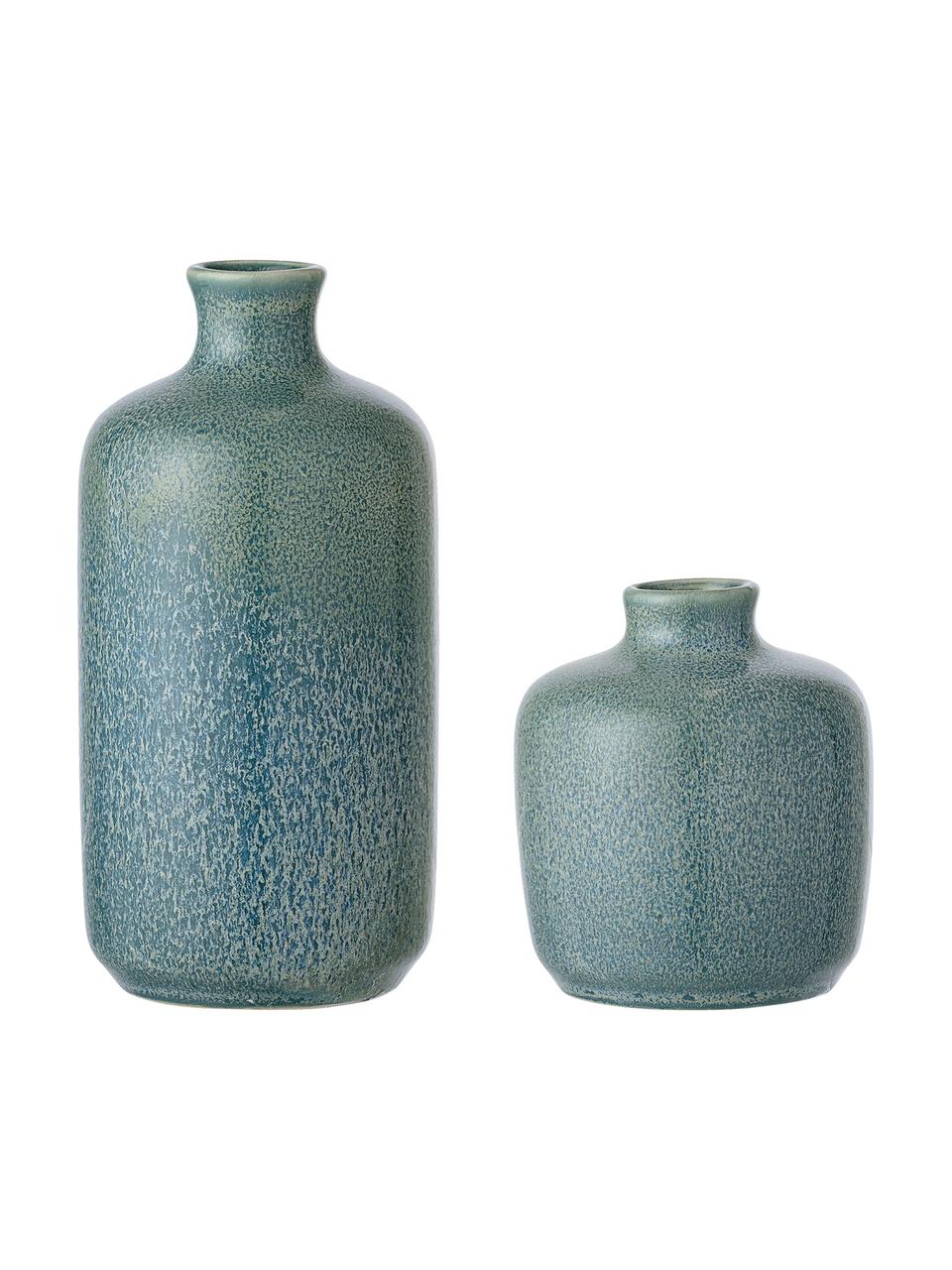 Ensemble de vases XS Ida, 2 élém., Grès cérame, Bleu, vert, De différentes tailles