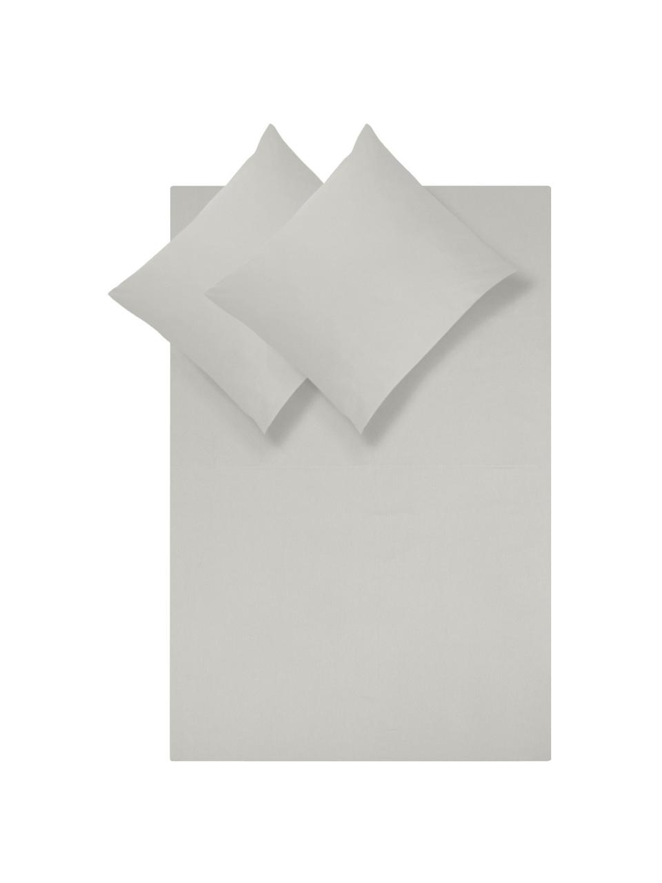 Katoensatijnen dekbedovertrek Comfort, Weeftechniek: satijn, licht glanzend, Lichtgrijs, 240 x 220 cm + 2 kussenhoezen 60 x 70 cm