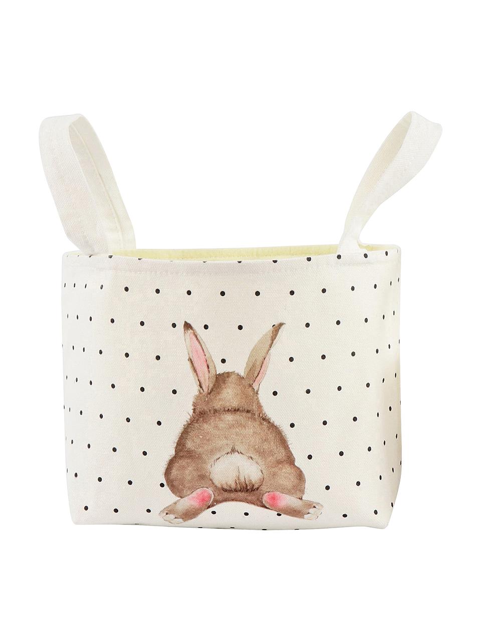 Aufbewahrungskörbe-Set Happy Hase aus Baumwolle, 2-tlg., Baumwolle, Braun, Weiß, Schwarz, Set mit verschiedenen Größen