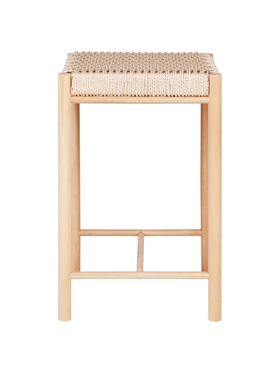 Barová stolička z topolového dřeva Abano, Topolové dřevo, papírová sňůra, Topolové dřevo, Š 42 cm, V 67 cm
