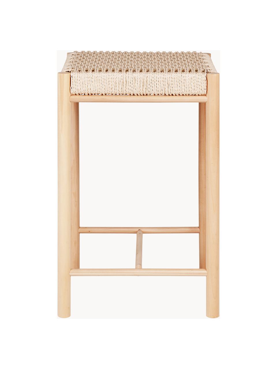 Barová stolička z topoľového dreva Abano, Topoľové drevo, papierové pletivo, Topoľové drevo, Š 42 x V 67 cm